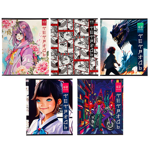 Clipstudio тетрадь 48л. в клетку, офсет, обложка мел.картон, скрепка, 