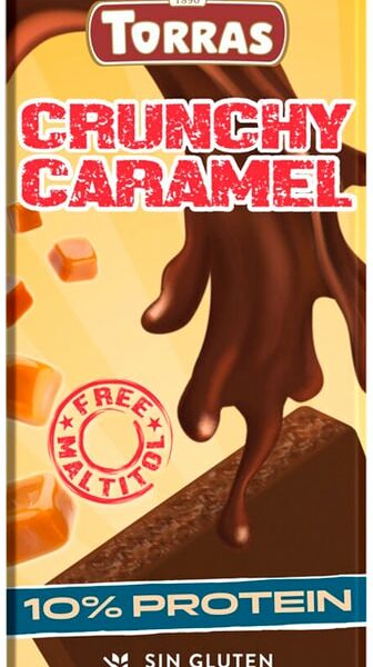 Шоколад горький TORRAS с карамелью и морской солью без сахара с протеином 100г