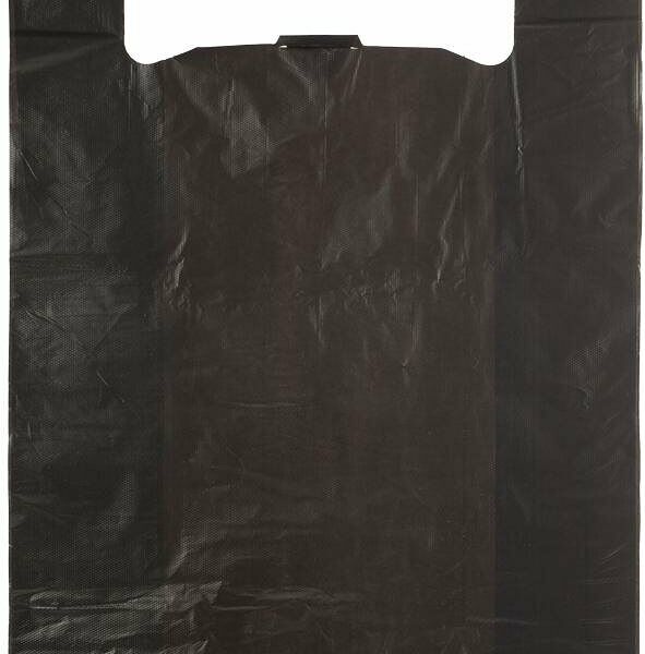 Пакет-майка усиленный ПНД, 40+18x70, черный, 30 мкм, 50 шт/уп,