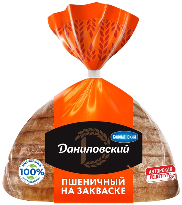 

Хлеб Коломенский Даниловский пшеничный на закваске нарезка 250 г