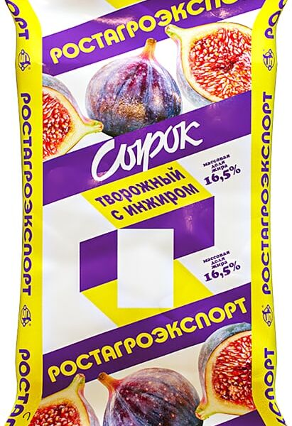 Сырок творожный РостАгроЭкспорт с сахаром и инжиром 16.5% 90г