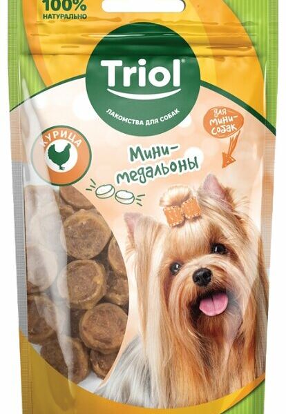 Лакомство для собак Triol Мини-медальоны из курицы Для мини-собак
