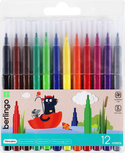 

Фломастеры Berlingo Жил-был кот 12 цветов смываемые