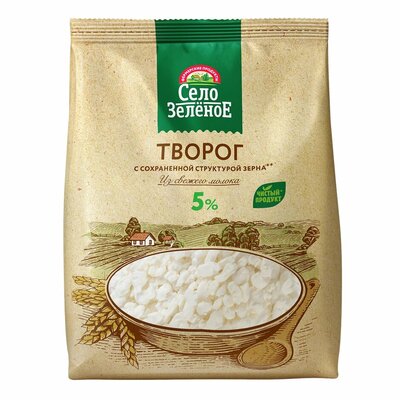 Творог Село Зелёное с сохраненной структурой зерна 5% 500 г