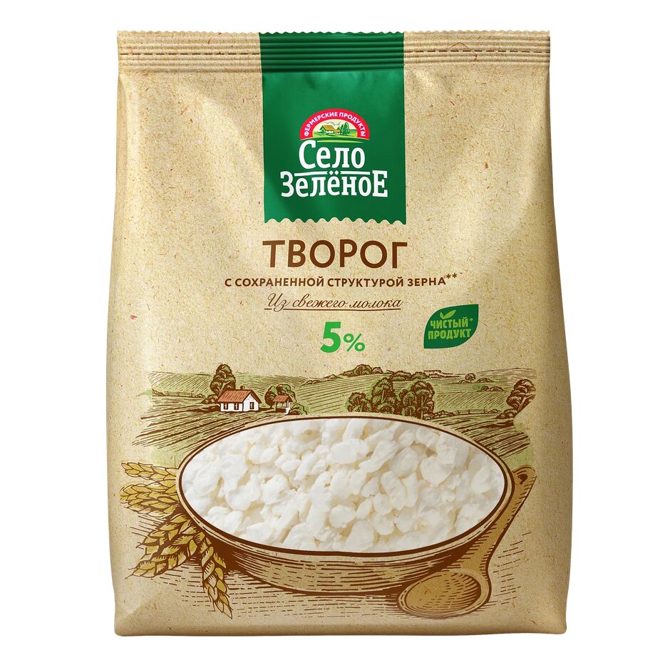 

Творог Село Зелёное с сохранённой структурой зерна 5%, 500 г