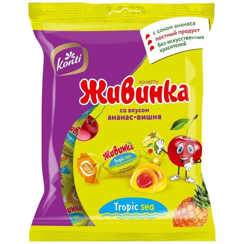 

Конфеты Konti Живинка Tropic Sea со вкусом ананас-вишня 250 г