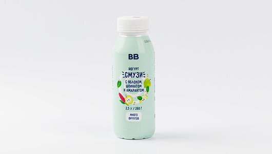 Йогурт питьевой Смузи с яблоком, шпинатом и амарантом 268г