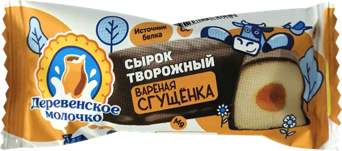 Сырок творожный ДЕРЕВЕНСКОЕ МОЛОЧКО с вареной сгущенкой 12% без змж 40 г