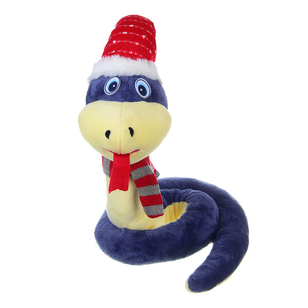 Сноу бум сувенир мягкий змейка, полиэстер, 16,5x16,5x35см, цвет синий