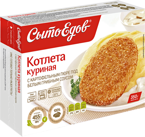

Котлета куриная Сытоедов с картофельным пюре 350 г