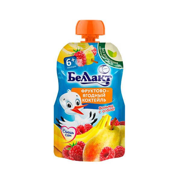 Пюре из груш, банана и малины 