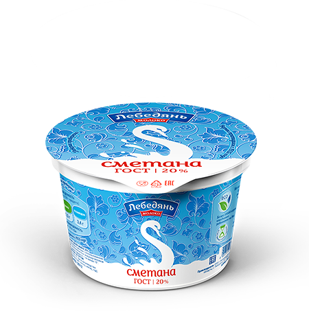 Сметана Лебедянь молоко 20%