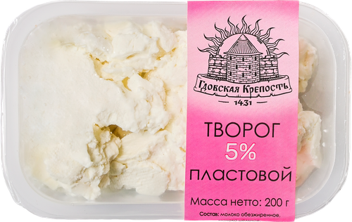 

Творог пластовой Гдовская Крепость 5%, без змж, 200 г