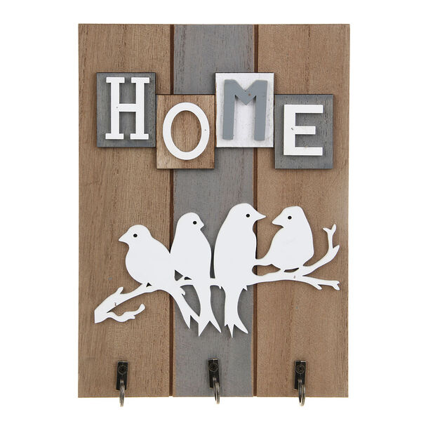 Ключница открытого типа home на 3 крючка 24x17x3 см