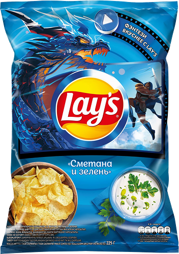 Картофельные чипсы Lay's Сметана и Зелень 225 г