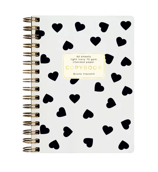Тетрадь общая Bruno Visconti Сердечки на гребне А6, 60 листов
