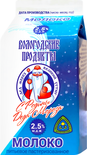 

Молоко Вологодские продукты пастеризованное 2.5% 500 мл