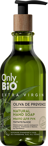 Мыло для рук ONLY BIO Extra Virgin питательное, 350мл