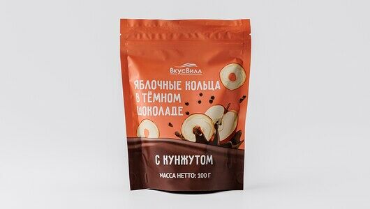 Яблочные кольца в темном шок. с кунжутом