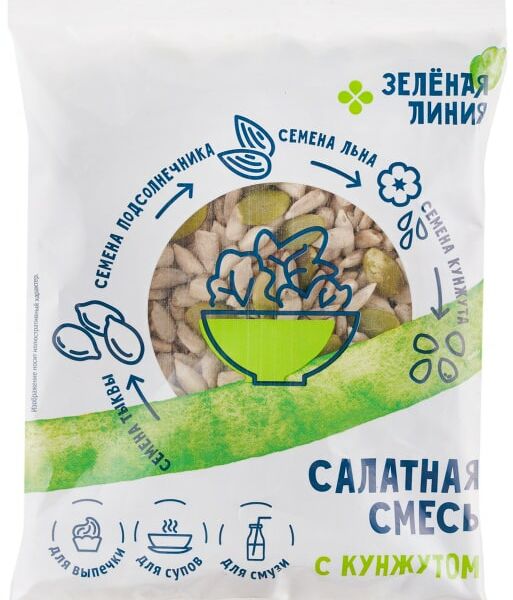 Смесь салатная Зеленая линия с кунжутом 80г