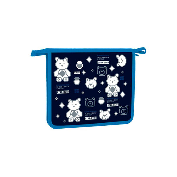 Папка для тетрадей пластик А5ф Hatber IT-мишка 1 отд 205х240х40мм на молнии в индив упак AMc_01007