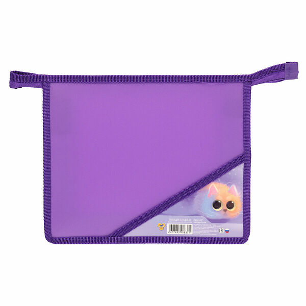 Папка для тетрадей А5 мол.сверху,пластик,с угол,ПМ-А5-02, КОТИК В СУМКЕ