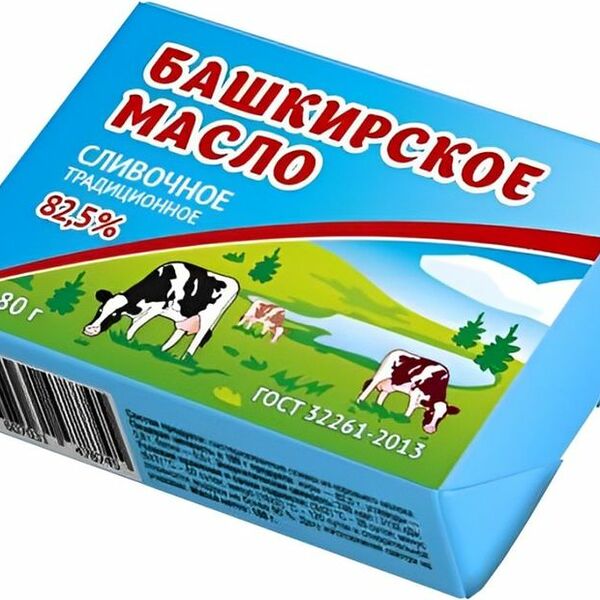 Масло Башкирское Традиционное сливочное 82.5%, 180 г