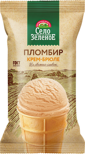 

Мороженое пломбир Село Зелёное крем-брюле 15% 90 г