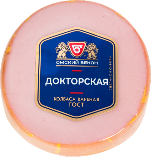 

Колбаса Омский Бекон докторская вареная весовая