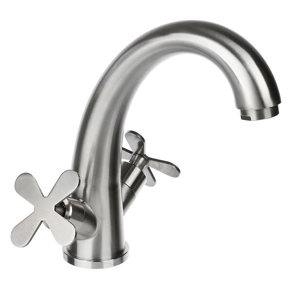 Союзкран смеситель для раковины, кер. кран-буксы 1/2, нерж. сталь, ss02-м242