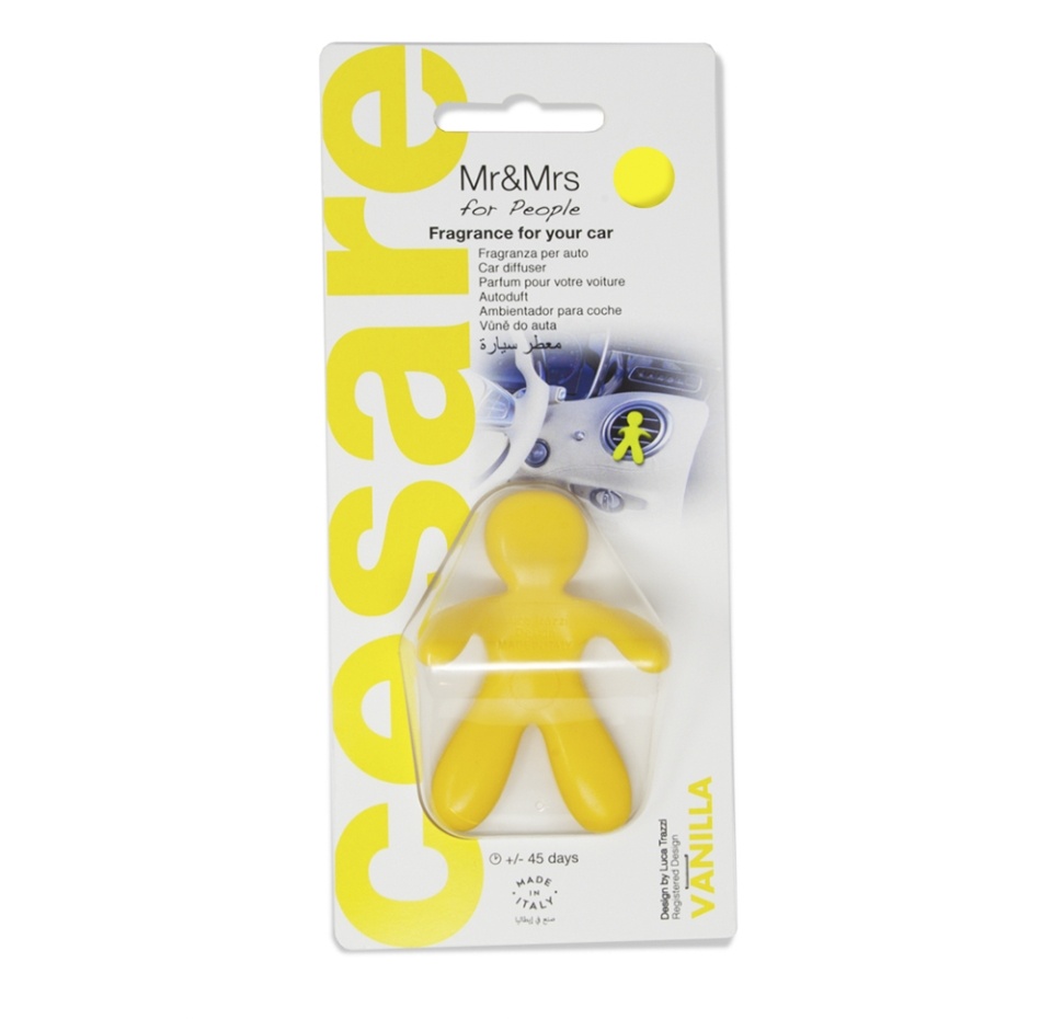 

Ароматизатор для автомобиля Mr&Mrs Fragrance Cesare желтый, Vanilla Италия
