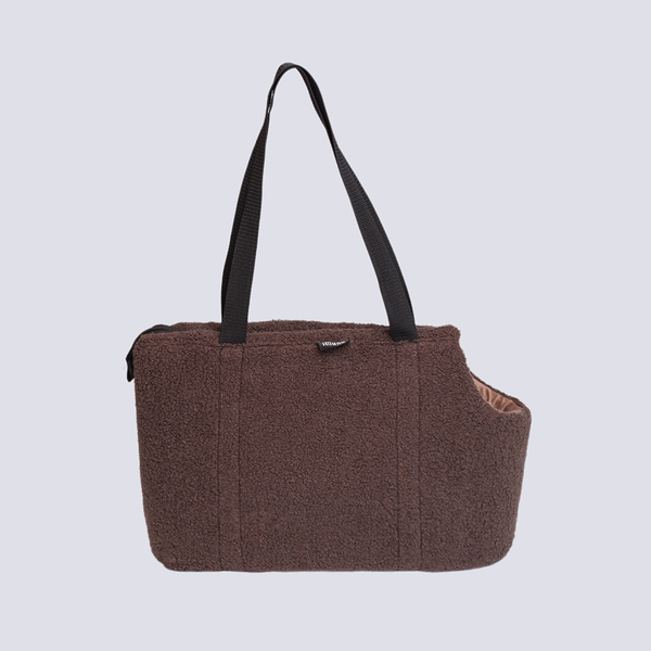 Сумка-переноска для кошек и собак мелких пород Барашек, 46х25х23 см, коричневый