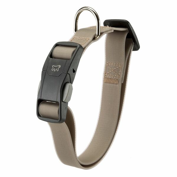 Ошейник для собак нейлоновый в силиконе, обхват шеи 23-32 см, ширина 1,6 см, серый