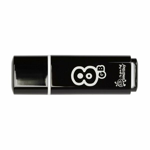 Флеш-память Smartbuy Glossy, 8Gb, USB 2.0, чер, SB8GBGS-K