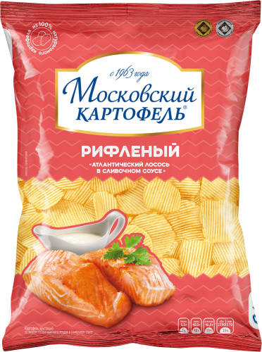 

Чипсы Московский картофель рифленые атлантический лосось 120 г