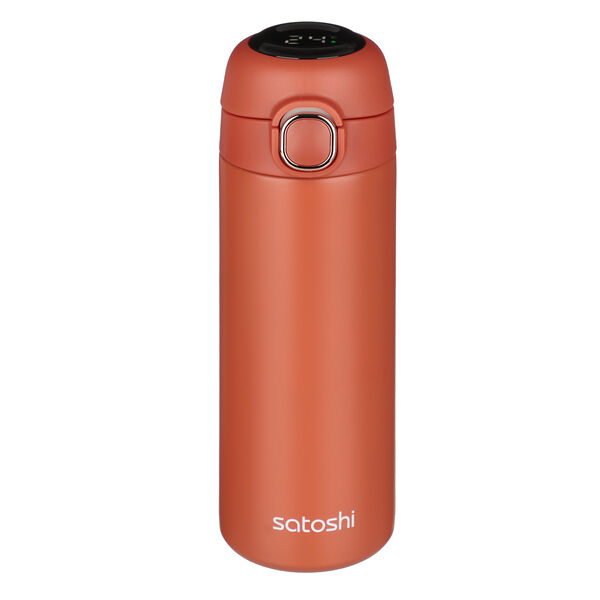 Термос-кружка Satoshi с крышкой на защёлке и датчиком температуры нержавеющая сталь 420 мл