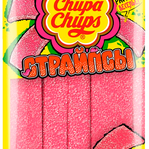 Жевательный мармелад Chupa Chups Страйпсы кислые со вкусом клубники, 120 г