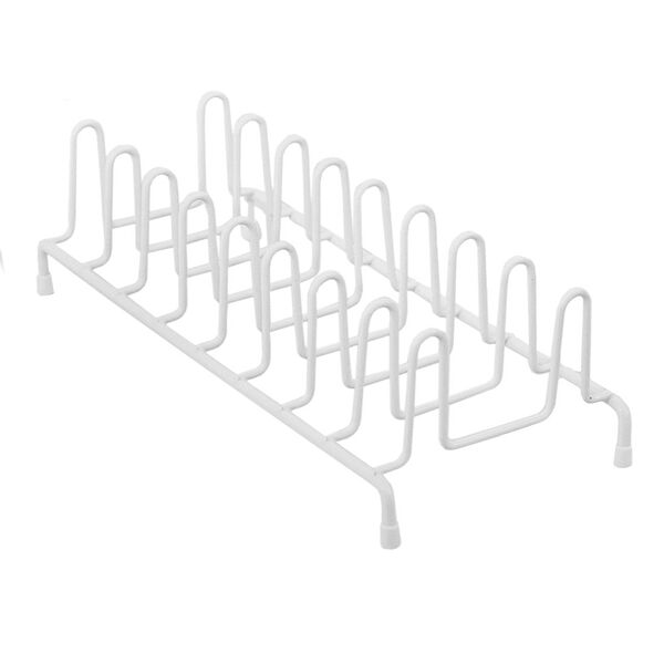 Подставка для крышек горизонтальная, 13,7 х 34 х 9,5 см, белая, сталь