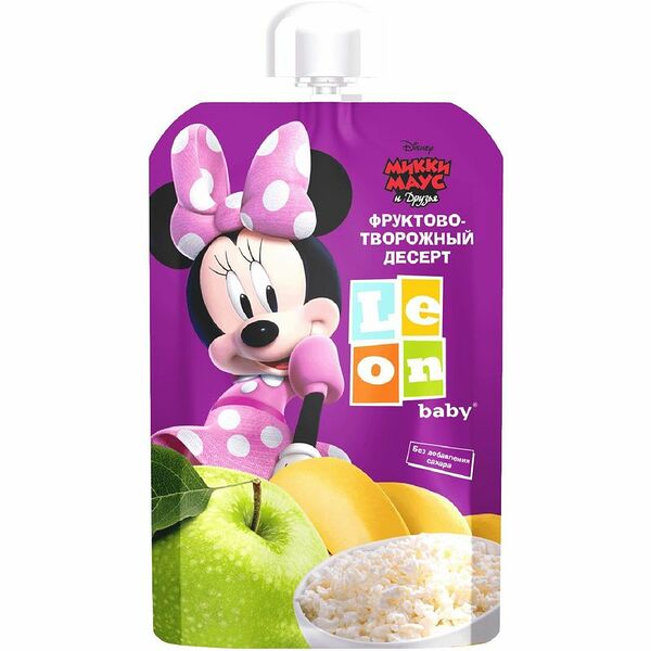 Пюре Leon Baby фруктово-творожный десерт с 6 месяцев, 90г