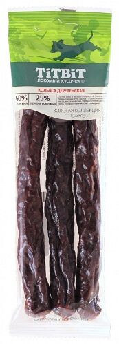 Колбаса Titbit Золотая коллекция деревенская для собак 80 г