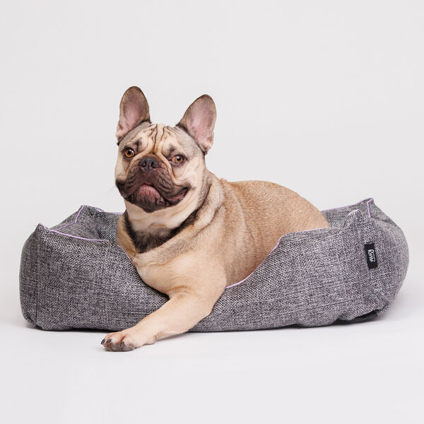 Лежанка для собак и кошек Rurri средних и крупных пород Пухлик 70х55х20 см серо-фиолетовая