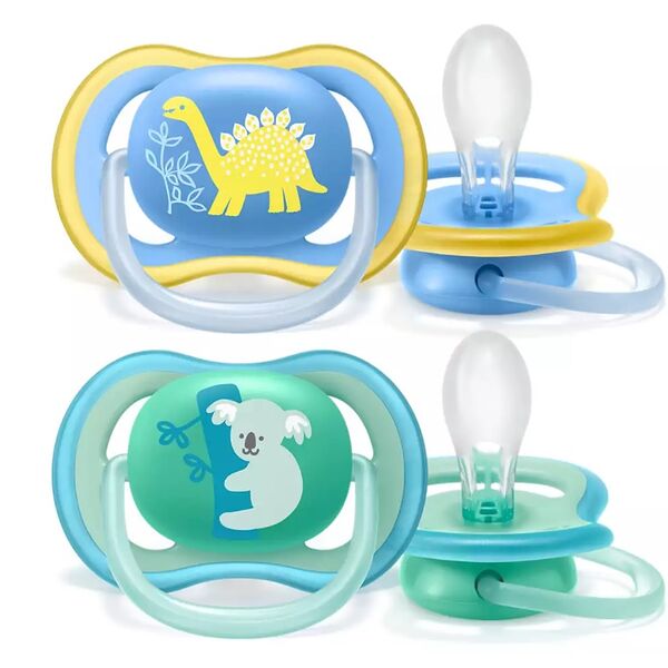 Пустышка силиконовая Ultra Air декор, 18 мес.+ (уп. 2 шт.), для мальчика, SCF349/11 Philips AVENT