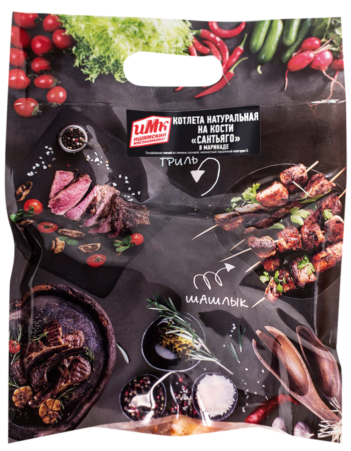 

Свинина ИШИМСКИЙ Котлета н/к Сантьяго в маринаде дой пак охл вес до 1.0 кг