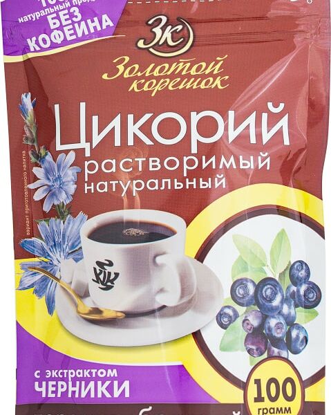 Цикорий растворимый Золотой корешок с экстрактом черники 100г