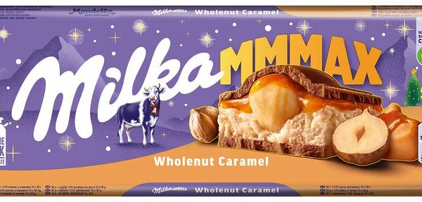 Шоколад Milka с молочной и карамельными начинками и обжаренным цельным фундуком молочный 300г