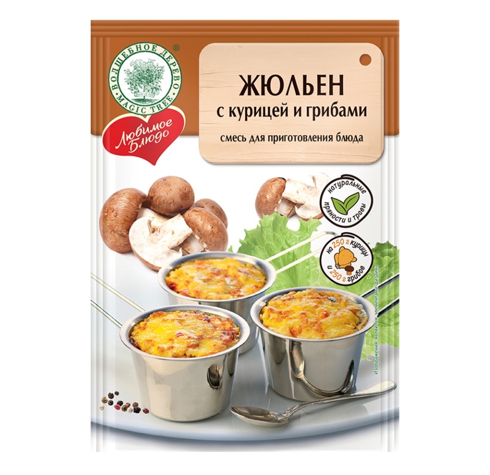 

Смесь для приготовления блюда Волшебное дерево Жюльен с курицей и грибами 30 г