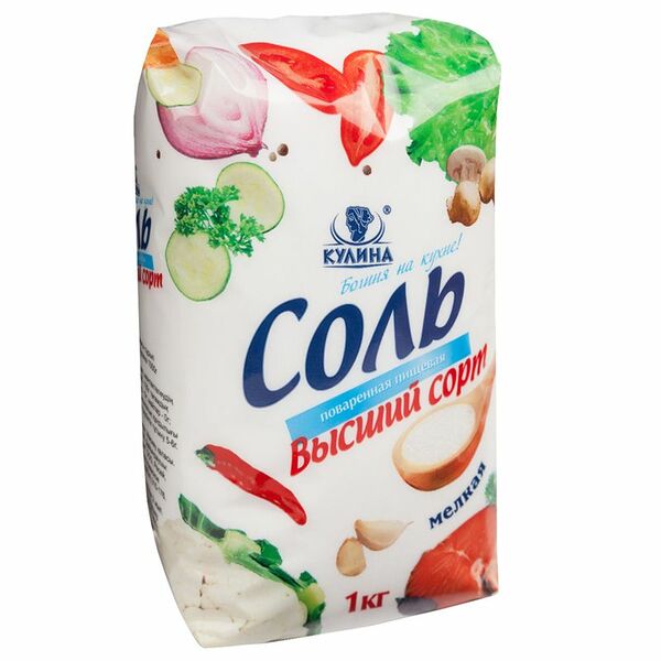 Соль Кулина выварочная пищевая экстра 1кг