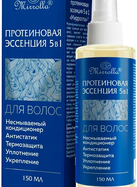 Эссенция для волос Mirrolla 5 в 1 Несмываемая протеиновая 150мл