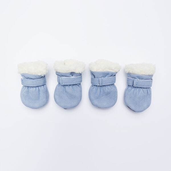 Ботинки замшевые для собак, XL, голубые