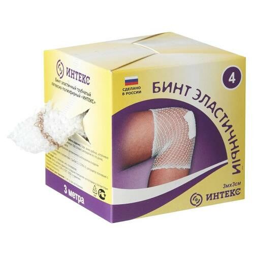 Бинт эластичный Интекс трубчатый латексно-полиэфирный размер №4 3 м х 3 см